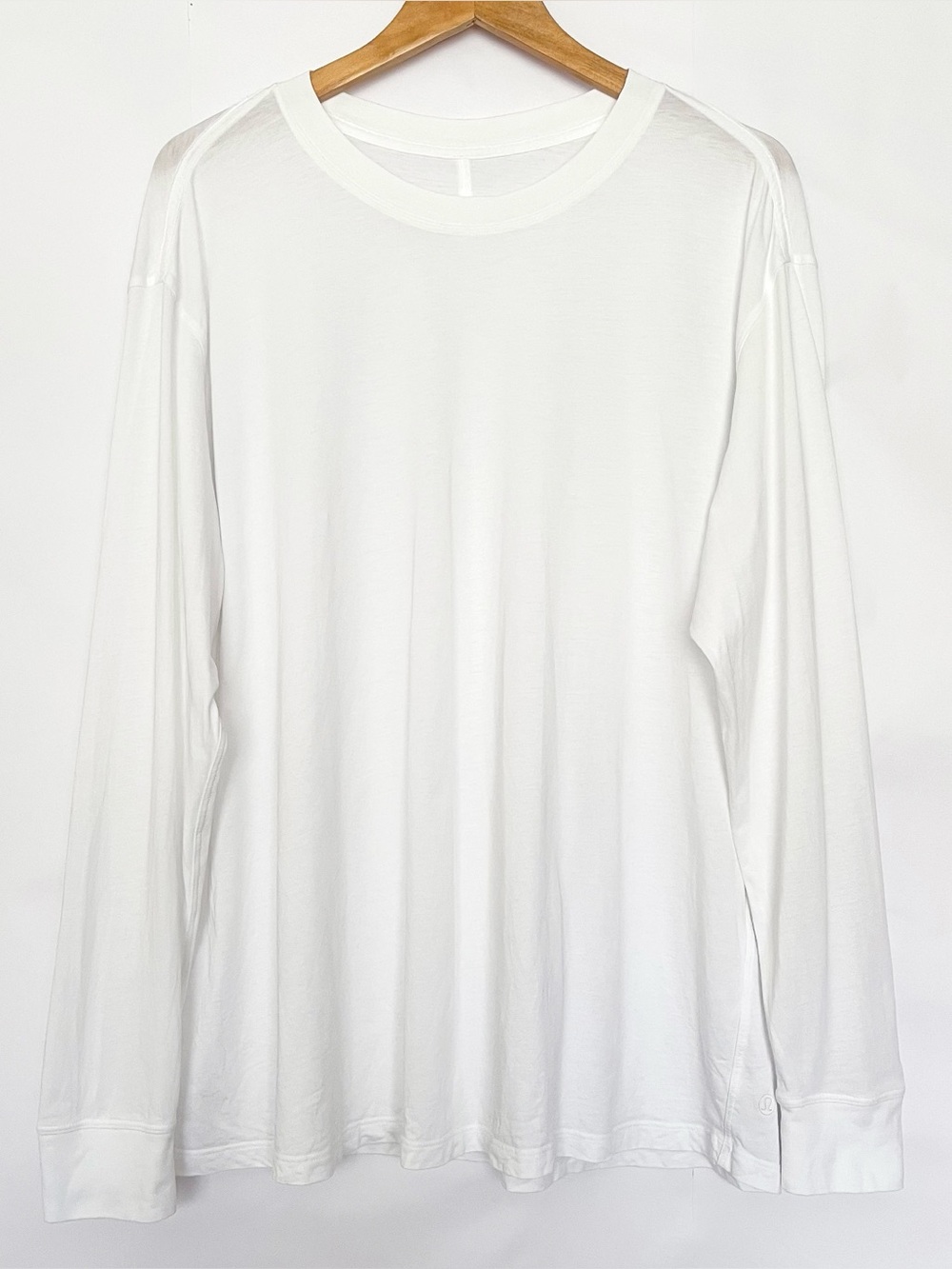 Lululemon All Yours Long Sleeve Shirt Pima Cotton Lightweight Size 12/14 White